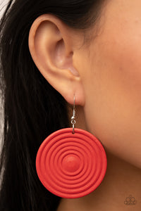 Caribbean Cymbal Red Paparazzi Earring