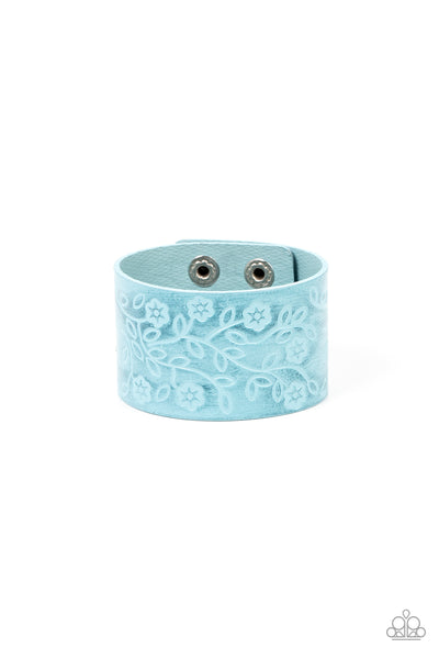 Rosy Wrap Up - Blue Paparazzi Bracelet