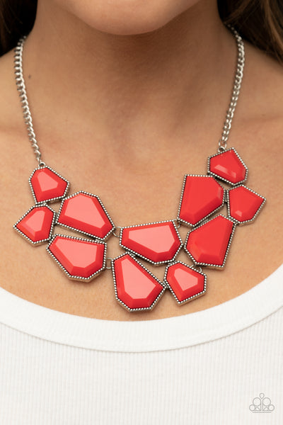 Double-DEFACED - Red Paparazzi Necklace