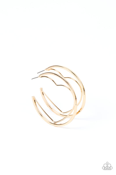 Love Goes Around - Gold Paparazzi Hoop Earrings