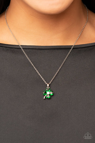 Kiss Me, Im Irish - Green Paparazzi Necklace