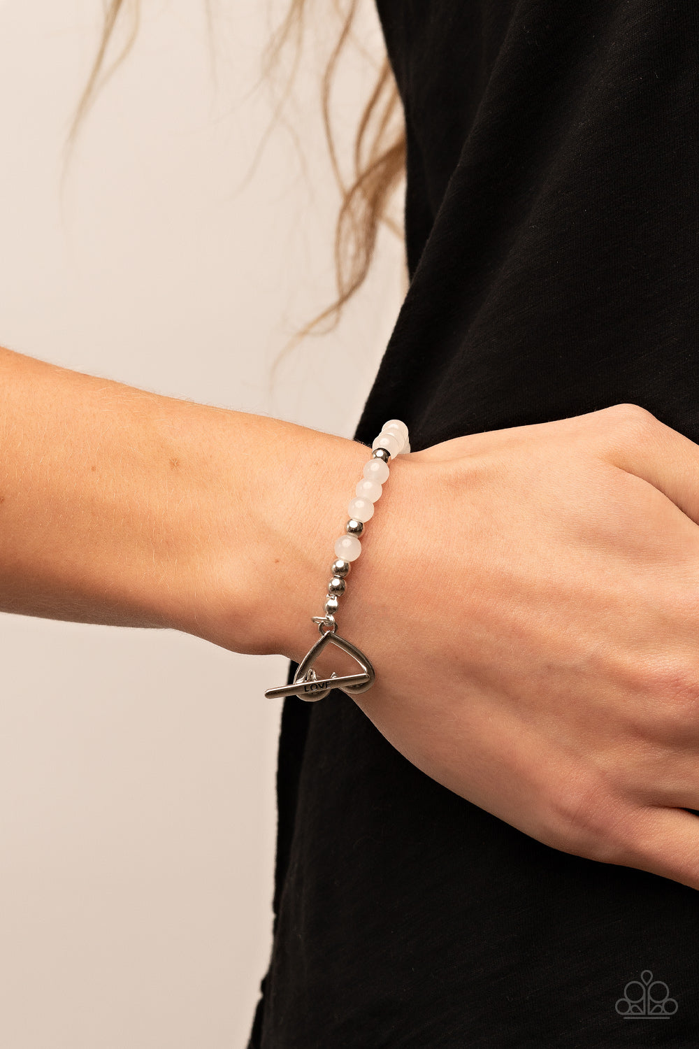 Following My Heart - White Paparazzi Bracelet