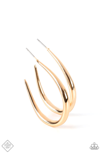 CURVE Your Appetite - Gold Paparazzi Hoop Earrings