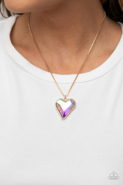 Lockdown My Heart - Gold Paparazzi Necklace