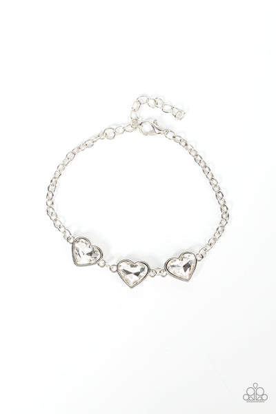 Little Heartbreaker - White Paparazzi Bracelet