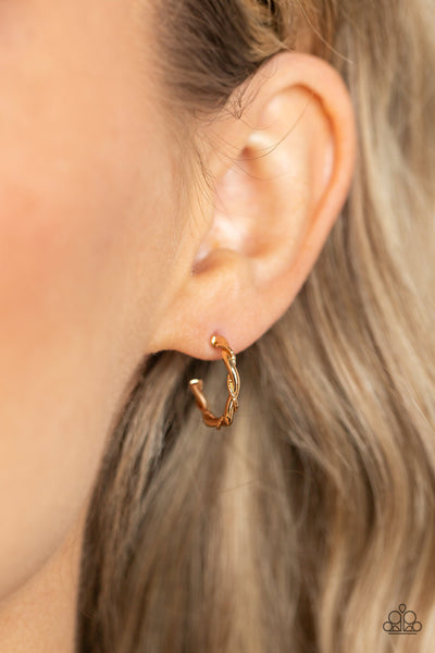 Irresistibly Intertwined - Gold Paparazzi Hoop Earrings