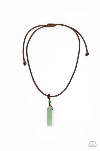 Comes Back ZEN-fold - Green Paparazzi Necklace