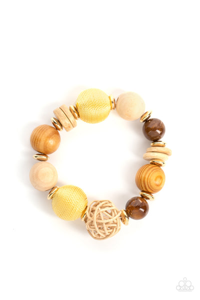 Happily Homespun - Yellow Paparazzi Bracelet