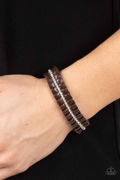 Pretty, Pretty PLEATS - Brown Paparazzi Bracelet