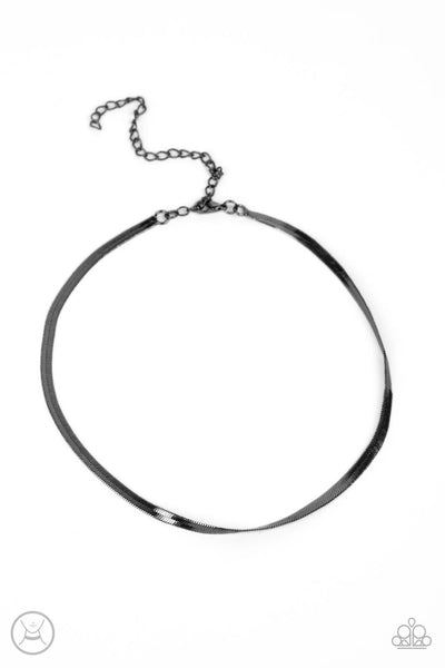 In No Time Flat - Black Paparazzi Choker Necklace