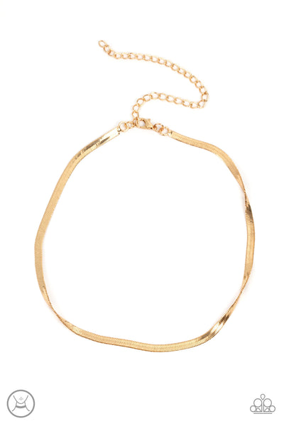 In No Time Flat - Gold Paparazzi Choker/Necklace