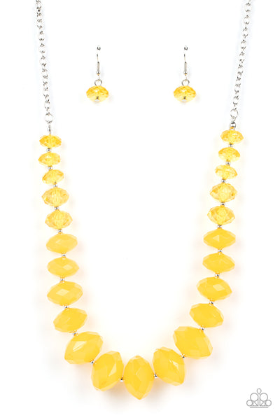 Happy-GLOW-Lucky - Yellow Paparazzi Necklace