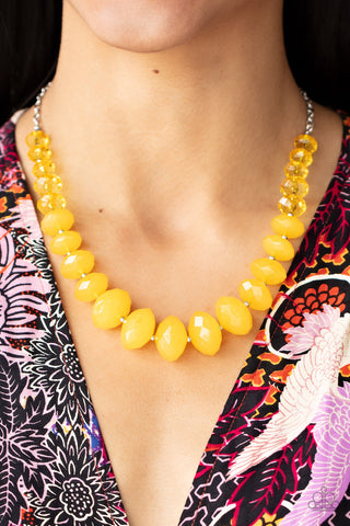 Happy-GLOW-Lucky - Yellow Paparazzi Necklace