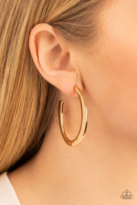 Learning Curve - Gold Paparazzi Hoop Earrings