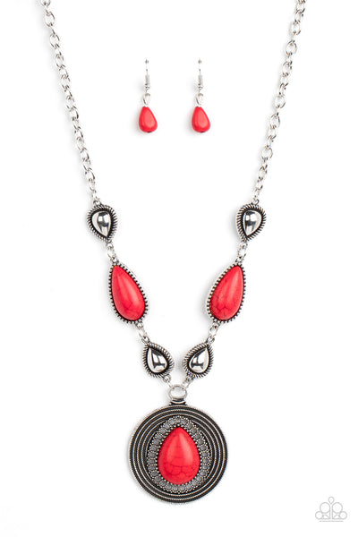 Saguaro Soul Trek - Red Paparazzi Necklace