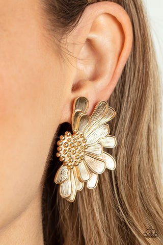 Farmstead Meadow - Gold Paparazzi Earrings