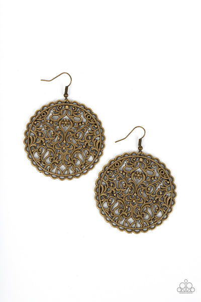 The Whole Nine VINEYARDS - Brass Paparazzi Earrings