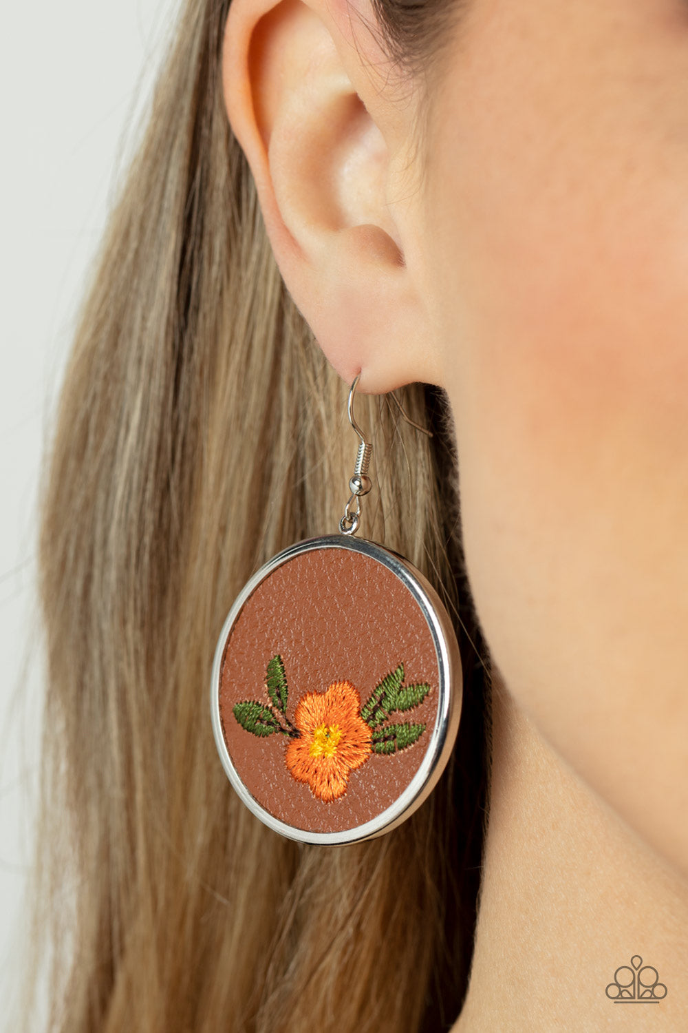 Prairie Patchwork - Orange Paparazzi Earrings