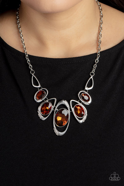 Hypnotic Twinkle Brown Paparazzi Necklace