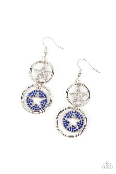 Liberty and SPARKLE for All - Blue Paparazzi Earrings