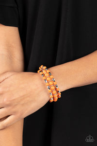 Colorfully Coiled Orange Paparazzi Bracelet