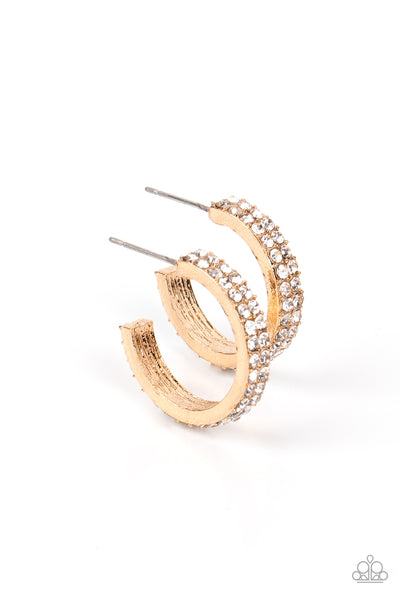 Positively Petite - Gold Paparazzi Hoop Earrings