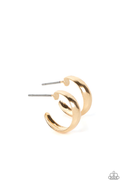 Mini Magic - Gold Paparazzi Hoop Earrings