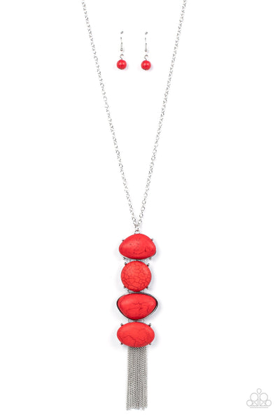 Hidden Lagoon - Red Paparazzi Necklace