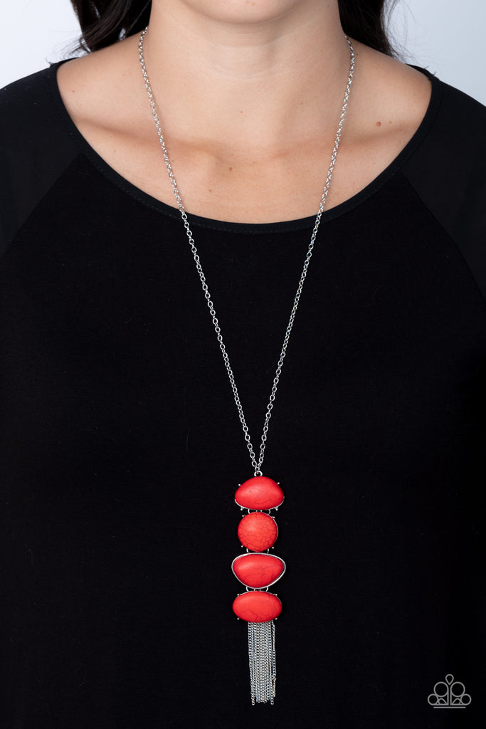 Red wooden clearance necklace paparazzi