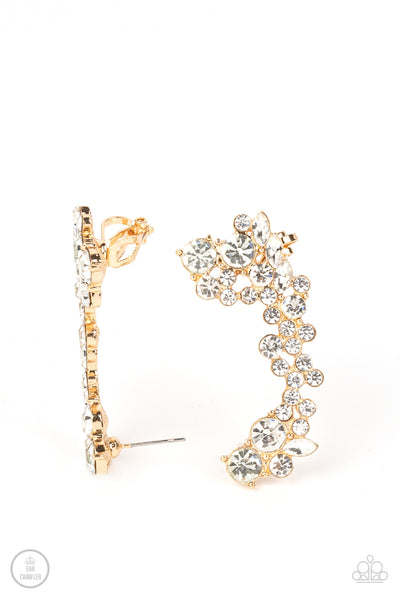 Astronomical Allure - Gold crawler Paparazzi Earrings