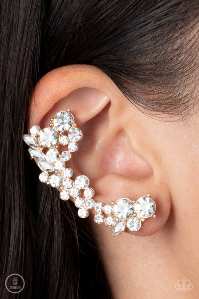 Astronomical Allure - Gold crawler Paparazzi Earrings