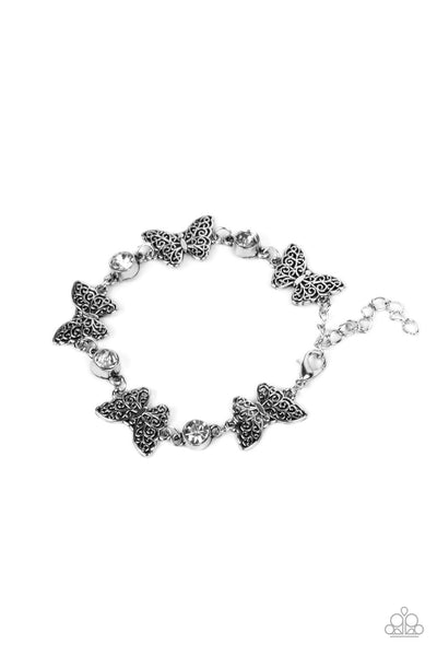 Has a WING to It - White Paparazzi Bracelet