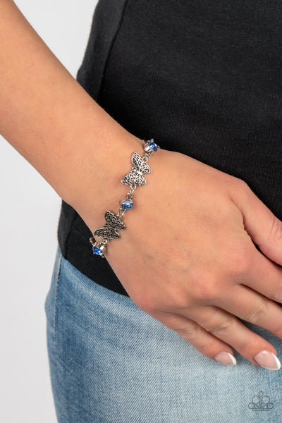 Has a WING to It - Blue Paparazzi Bracelet