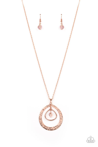 Tasteful Teardrops - Copper Paparazzi Necklace