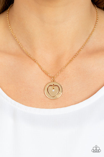 Heart Full of Faith - Gold Paparazzi Necklace