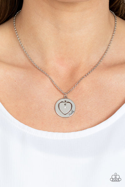 Heart Full of Faith White Paparazzi Necklace