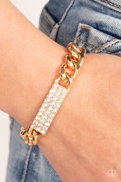 Icy Impact Gold Paparazzi Bracelet