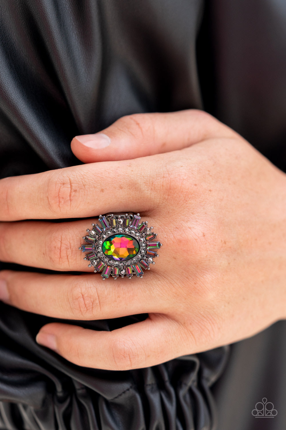 Astral Attitude - Multi Oil spill Paparazzi Ring