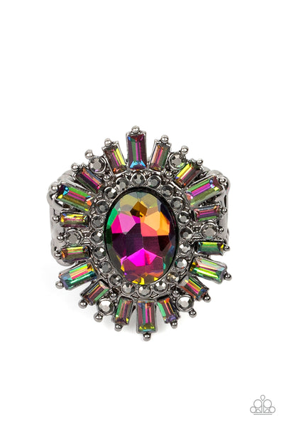 Astral Attitude - Multi Oil spill Paparazzi Ring