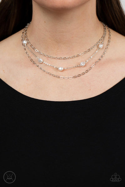 Offshore Oasis - White Paparazzi Choker Necklace