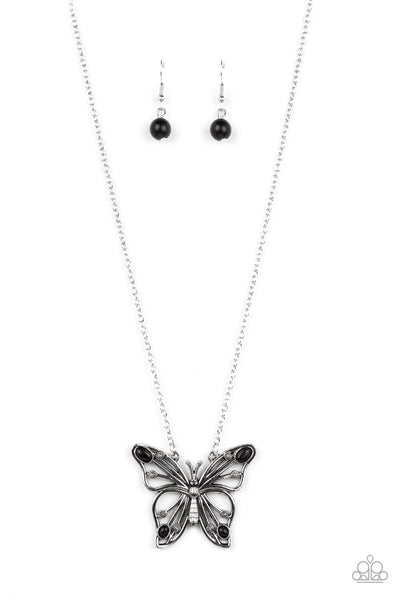 Badlands Butterfly - Black Paparazzi Necklace