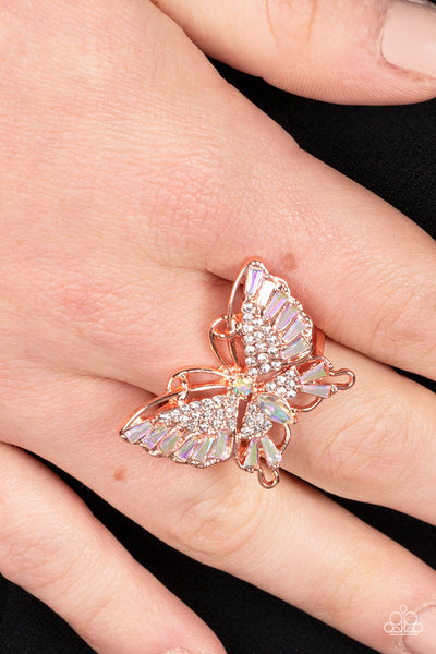 Fearless Flutter - Copper Paparazzi Ring