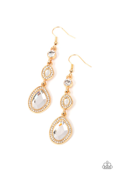 Dripping Self-Confidence - Gold Paparazzi Earrings