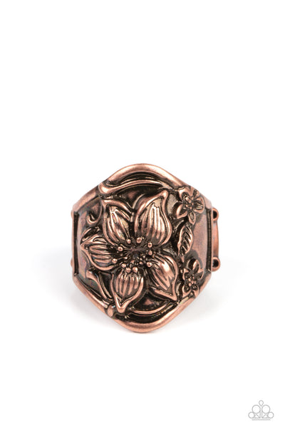 Hibiscus Harbor - Copper Paparazzi Ring