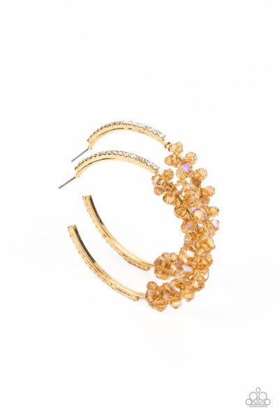 Bubble-Bursting Bling - Gold Earring Paparazzi