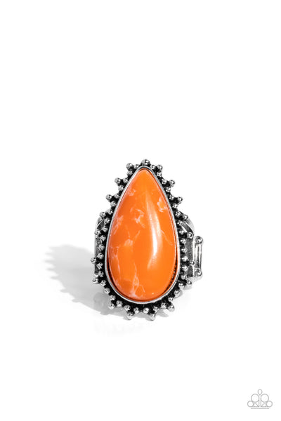 Down-to-Earth Essence Paparazzi Orange Ring