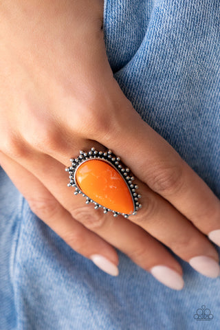 Down-to-Earth Essence Paparazzi Orange Ring