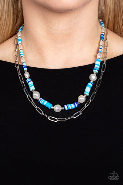 Tidal Trendsetter - Blue Paparazzi Necklace