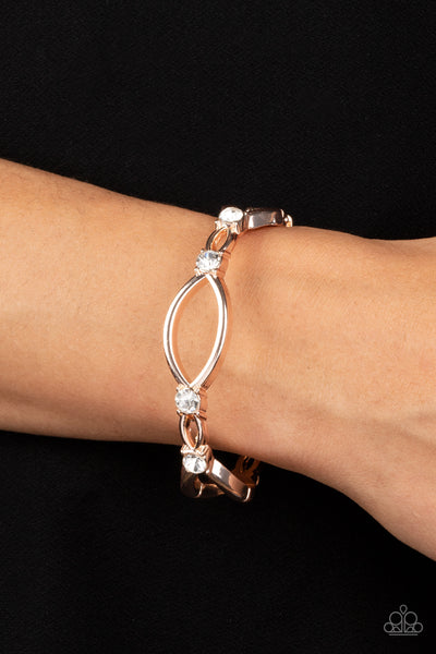 Interwoven Illusion - Rose Gold Paparazzi Bracelet