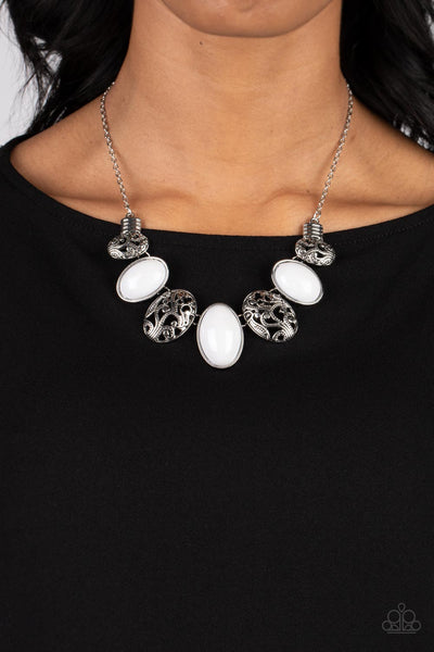 Patterned Paisley - White Paparazzi Necklace